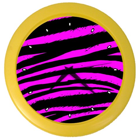 Pink Zebra Color Wall Clock from ArtsNow.com Front
