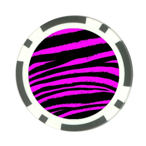 Pink Zebra Poker Chip Card Guard (10 pack) from ArtsNow.com Front
