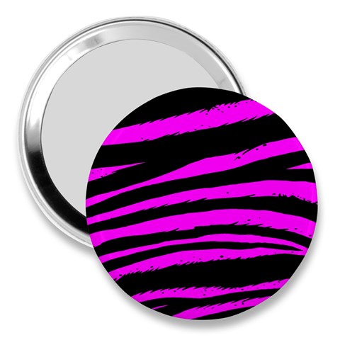 Pink Zebra 3  Handbag Mirror from ArtsNow.com Front
