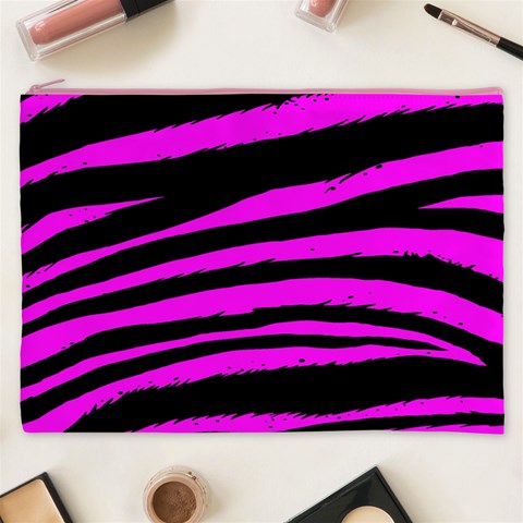 Pink Zebra Cosmetic Bag (XXXL) from ArtsNow.com Front