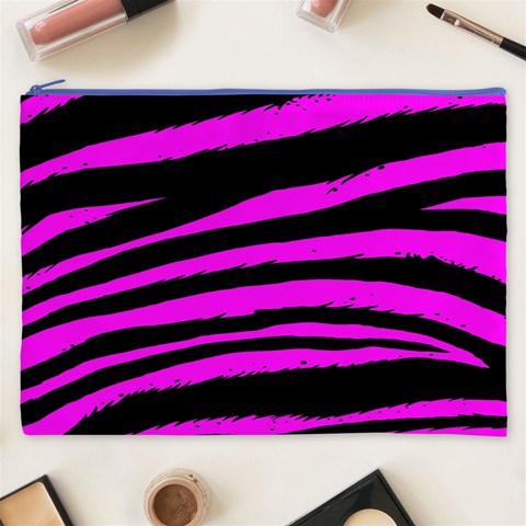 Pink Zebra Cosmetic Bag (XXXL) from ArtsNow.com Front