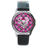 Princess Skull Heart Round Metal Watch