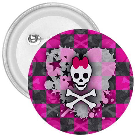 Princess Skull Heart 3  Button from ArtsNow.com Front
