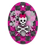 Princess Skull Heart Ornament (Oval)