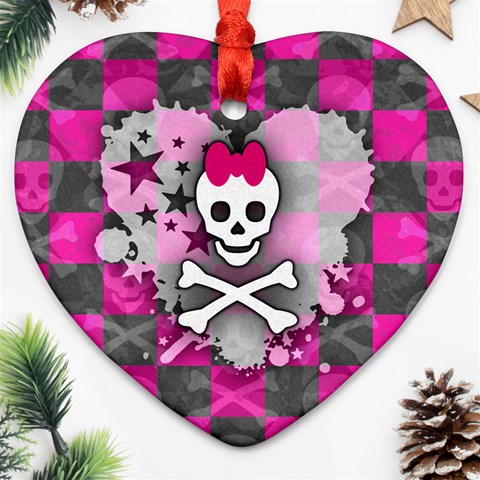 Princess Skull Heart Ornament (Heart) from ArtsNow.com Front