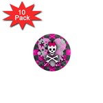Princess Skull Heart 1  Mini Magnet (10 pack) 