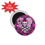 Princess Skull Heart 1.75  Magnet (10 pack) 