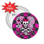 Princess Skull Heart 2.25  Button (10 pack)