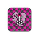 Princess Skull Heart Rubber Coaster (Square)