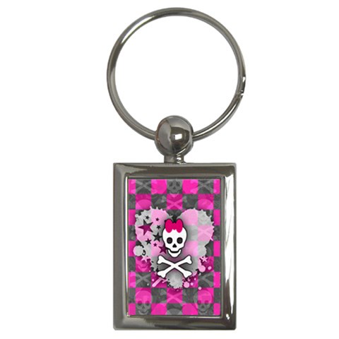 Princess Skull Heart Key Chain (Rectangle) from ArtsNow.com Front