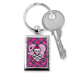 Princess Skull Heart Key Chain (Rectangle)