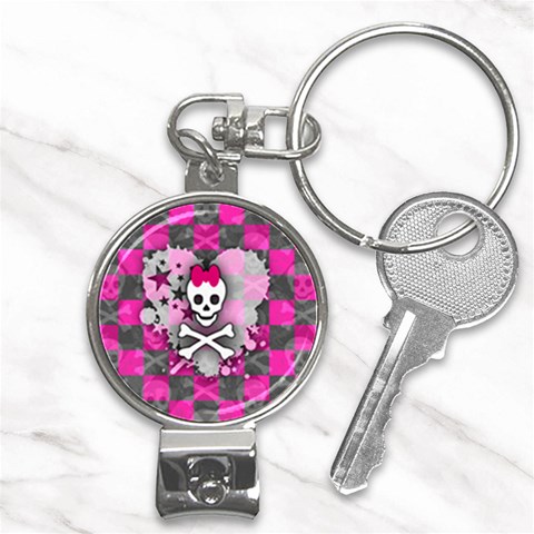 Princess Skull Heart Nail Clippers Key Chain from ArtsNow.com Front