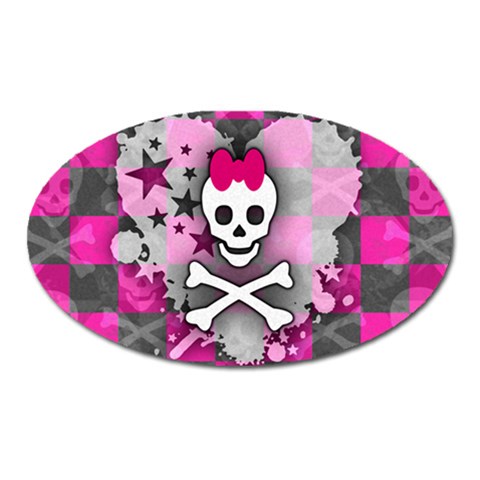Princess Skull Heart Magnet (Oval) from ArtsNow.com Front