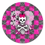 Princess Skull Heart Magnet 5  (Round)