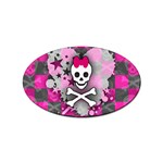 Princess Skull Heart Sticker Oval (10 pack)