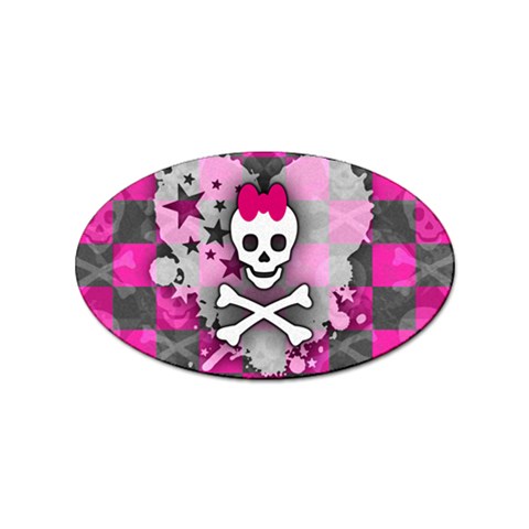 Princess Skull Heart Sticker Oval (100 pack) from ArtsNow.com Front