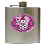 Princess Skull Heart Hip Flask (6 oz)