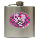 Princess Skull Heart Hip Flask (6 oz)