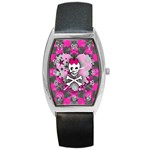 Princess Skull Heart Barrel Style Metal Watch