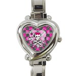 Princess Skull Heart Heart Italian Charm Watch