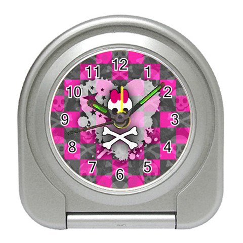 Princess Skull Heart Travel Alarm Clock from ArtsNow.com Front