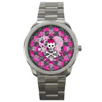 Princess Skull Heart Sport Metal Watch