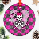 Princess Skull Heart Round Ornament (Two Sides)