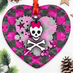 Princess Skull Heart Heart Ornament (Two Sides) from ArtsNow.com Front