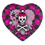 Princess Skull Heart Heart Ornament (Two Sides)