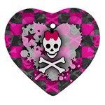 Princess Skull Heart Heart Ornament (Two Sides)