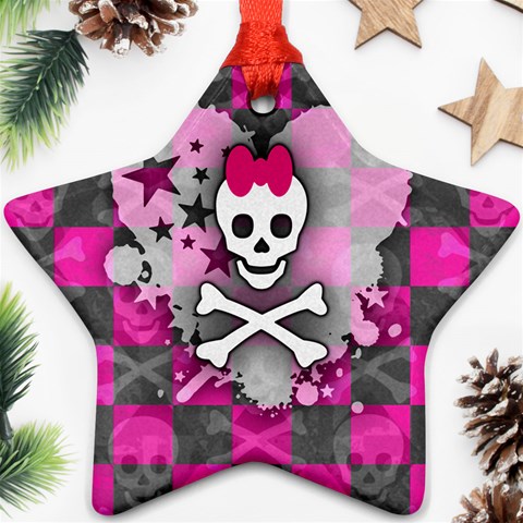 Princess Skull Heart Star Ornament (Two Sides) from ArtsNow.com Front