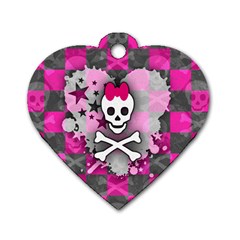 Princess Skull Heart Dog Tag Heart (Two Sides) from ArtsNow.com Back