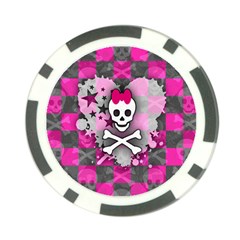 Princess Skull Heart Poker Chip Card Guard from ArtsNow.com Front