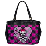 Princess Skull Heart Oversize Office Handbag (One Side)