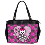 Princess Skull Heart Oversize Office Handbag (Two Sides)