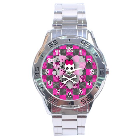 Princess Skull Heart Stainless Steel Analogue Men’s Watch from ArtsNow.com Front