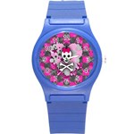 Princess Skull Heart Round Plastic Sport Watch Small