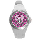 Princess Skull Heart Round Plastic Sport Watch Large