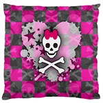 Princess Skull Heart Large Cushion Case (One Side)