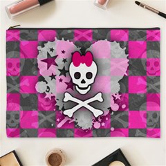 Princess Skull Heart Cosmetic Bag (XXXL) from ArtsNow.com Front