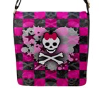 Princess Skull Heart Flap Closure Messenger Bag (Large)