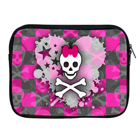 Princess Skull Heart Apple iPad 2/3/4 Zipper Case from ArtsNow.com Front