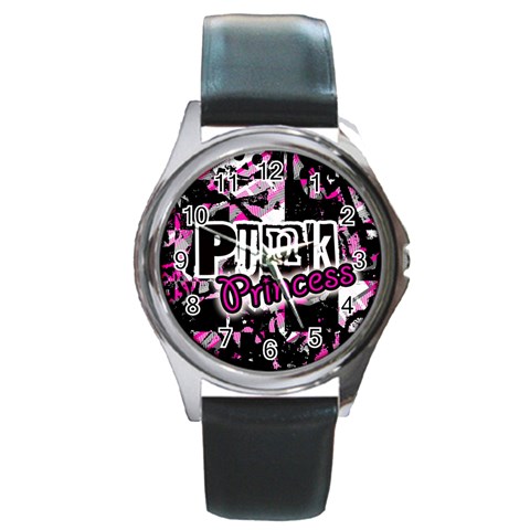 Punk Princess Round Metal Watch from ArtsNow.com Front
