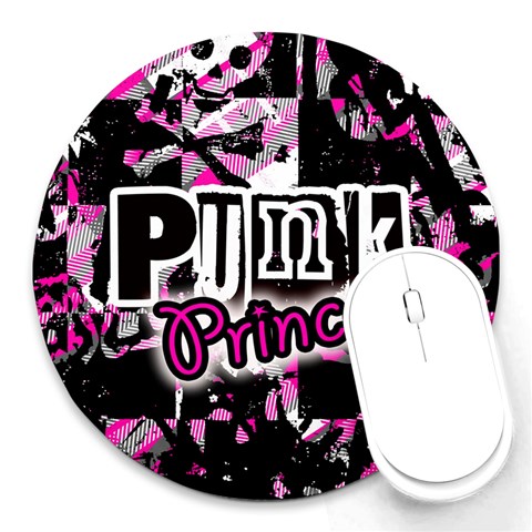 Punk Princess Round Mousepad from ArtsNow.com Front