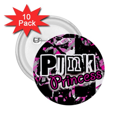 Punk Princess 2.25  Button (10 pack) from ArtsNow.com Front