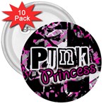 Punk Princess 3  Button (10 pack)