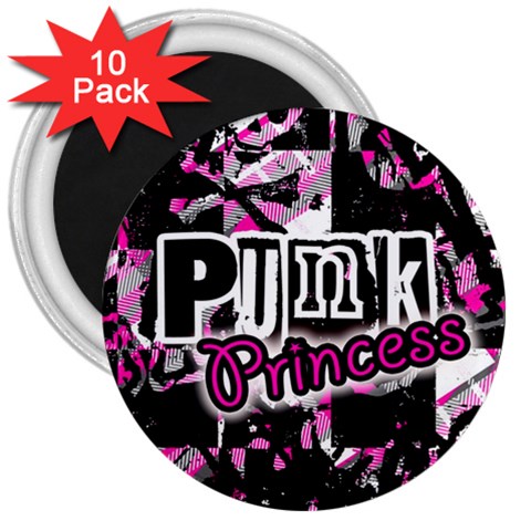 Punk Princess 3  Magnet (10 pack) from ArtsNow.com Front