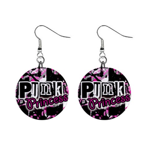 Punk Princess 1  Button Earrings from ArtsNow.com Front