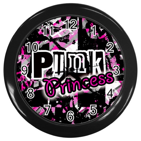 Punk Princess Wall Clock (Black) from ArtsNow.com Front