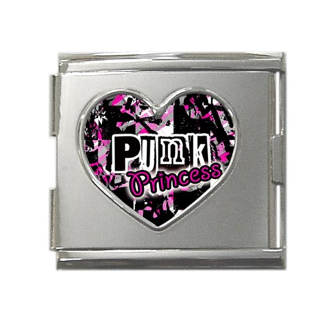 Punk Princess Mega Link Heart Italian Charm (18mm) from ArtsNow.com Front